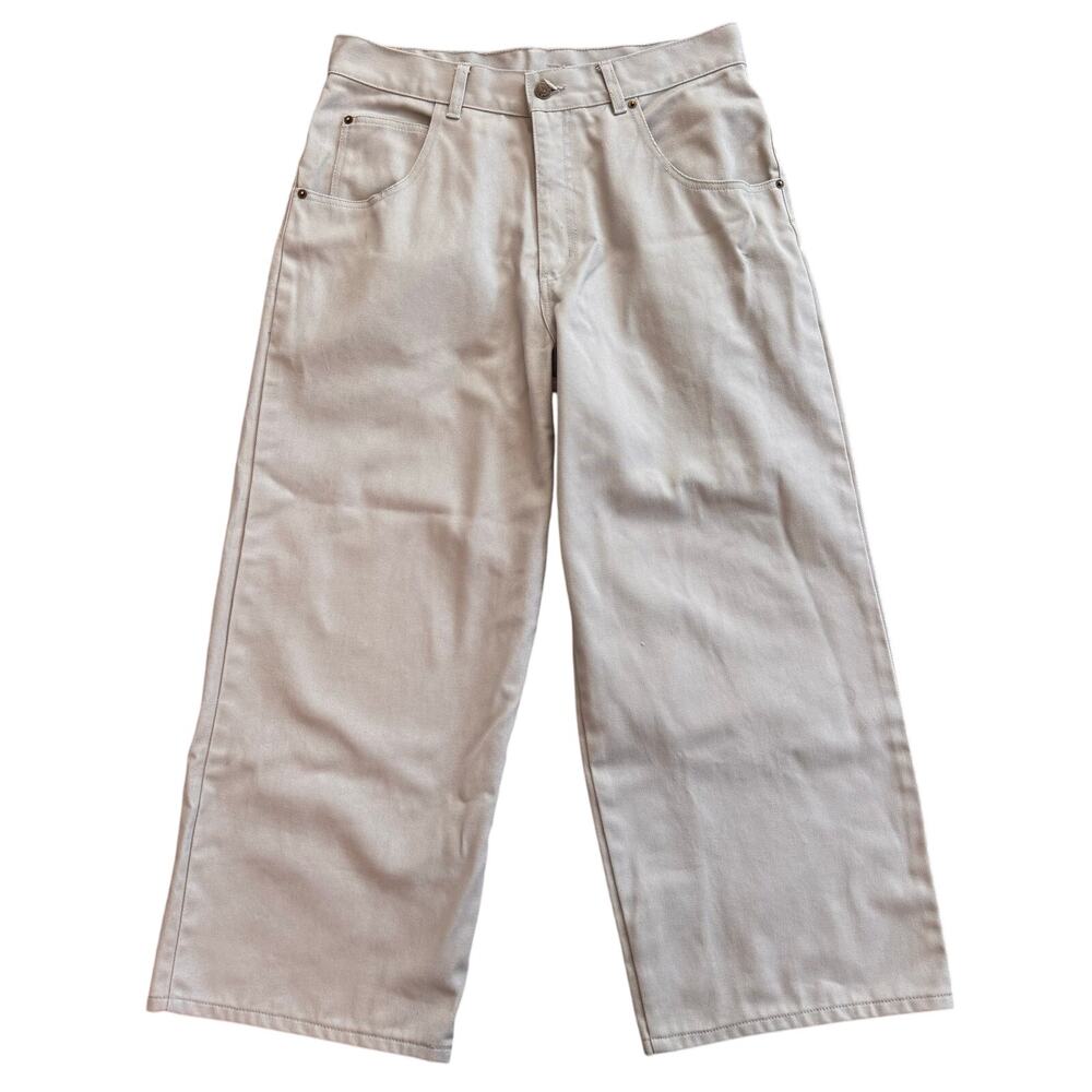 Vtg SOLO SEMORE Wide Leg Gray Denim Work Pants fits 32x26